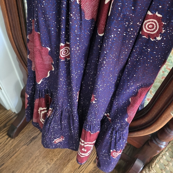 Ultra Johnson Perla Sand Dollar Floral Printed Cotton Dress Small - Picture 6 of 8